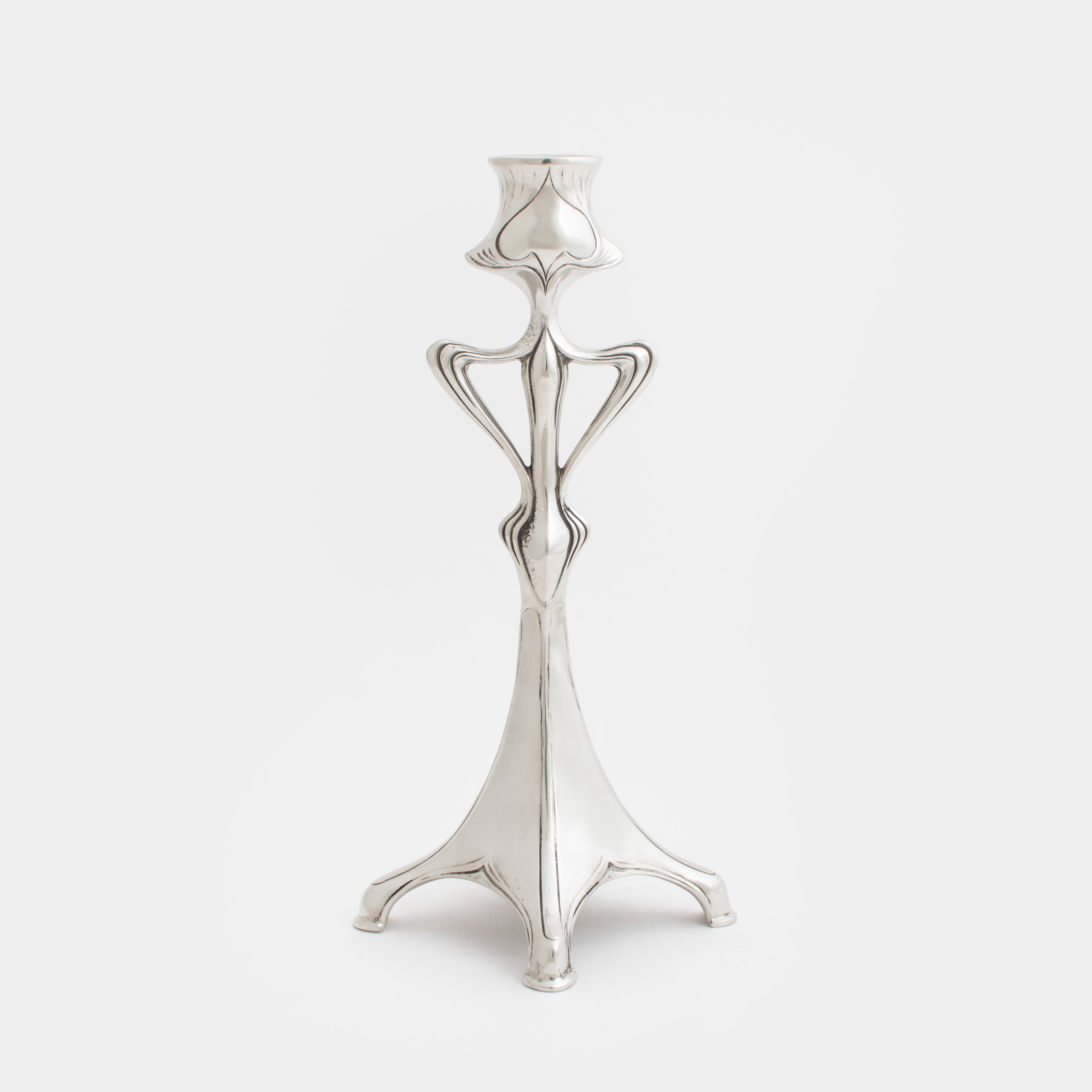 Tin Candlestick Jugendstil 