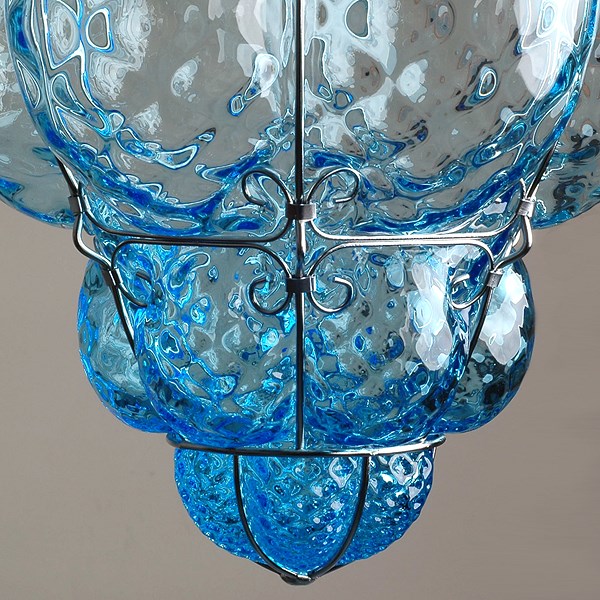 Venetian Hanging Lamp Medium Bellezza Aquamarine