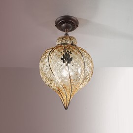 Venetian Extended Ceiling Lamp Torsi Amber