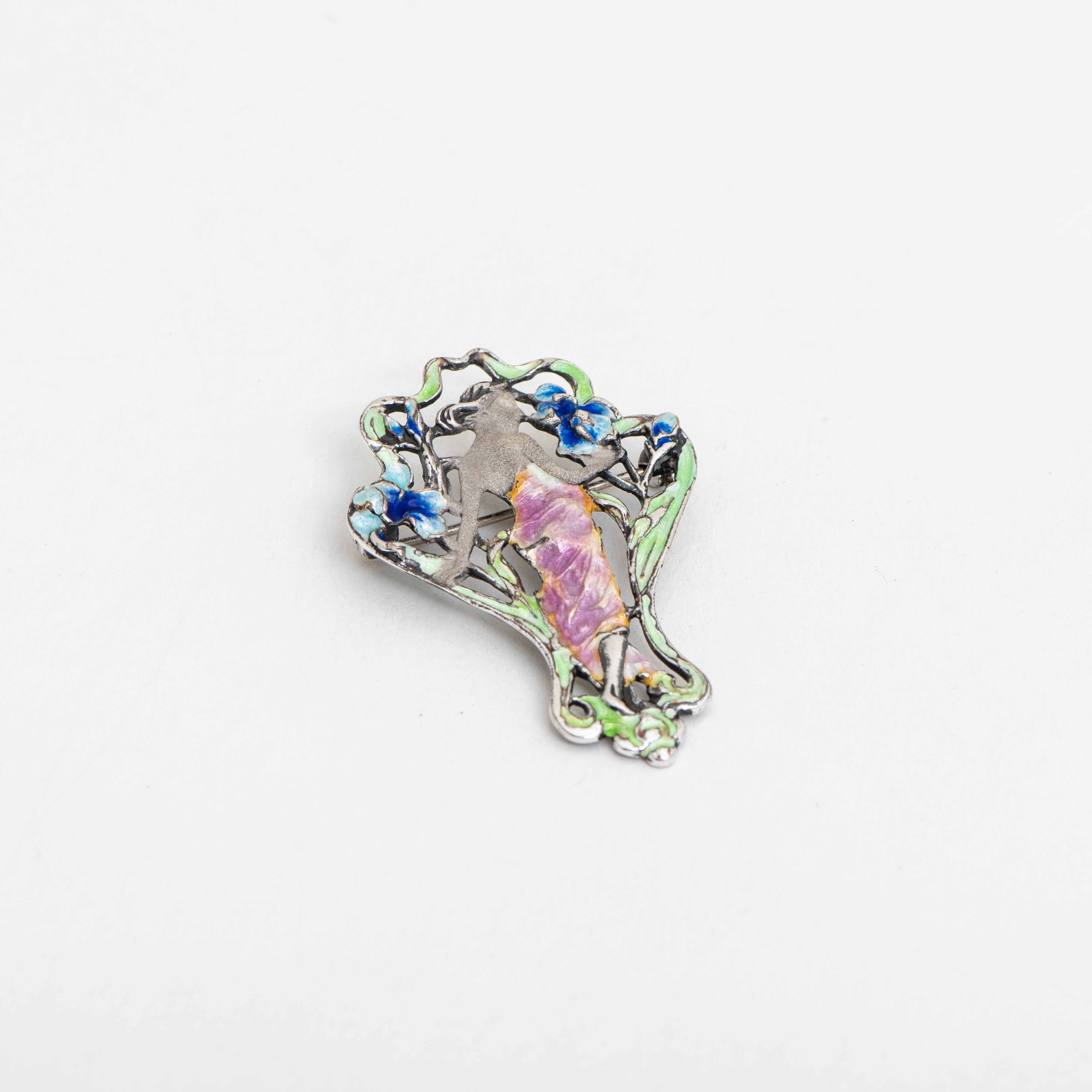 Garden Walk Enamel Brooch/Pendant