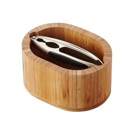  Bamboo Nut Cracker Set Oval