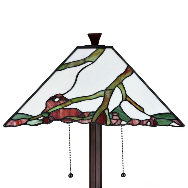 Detail Tiffany Floor Lamp Exotic Maple