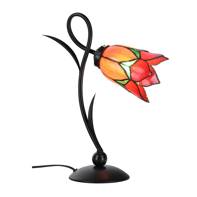 Tiffany Table Lamp Lovely Flower Red Romantic