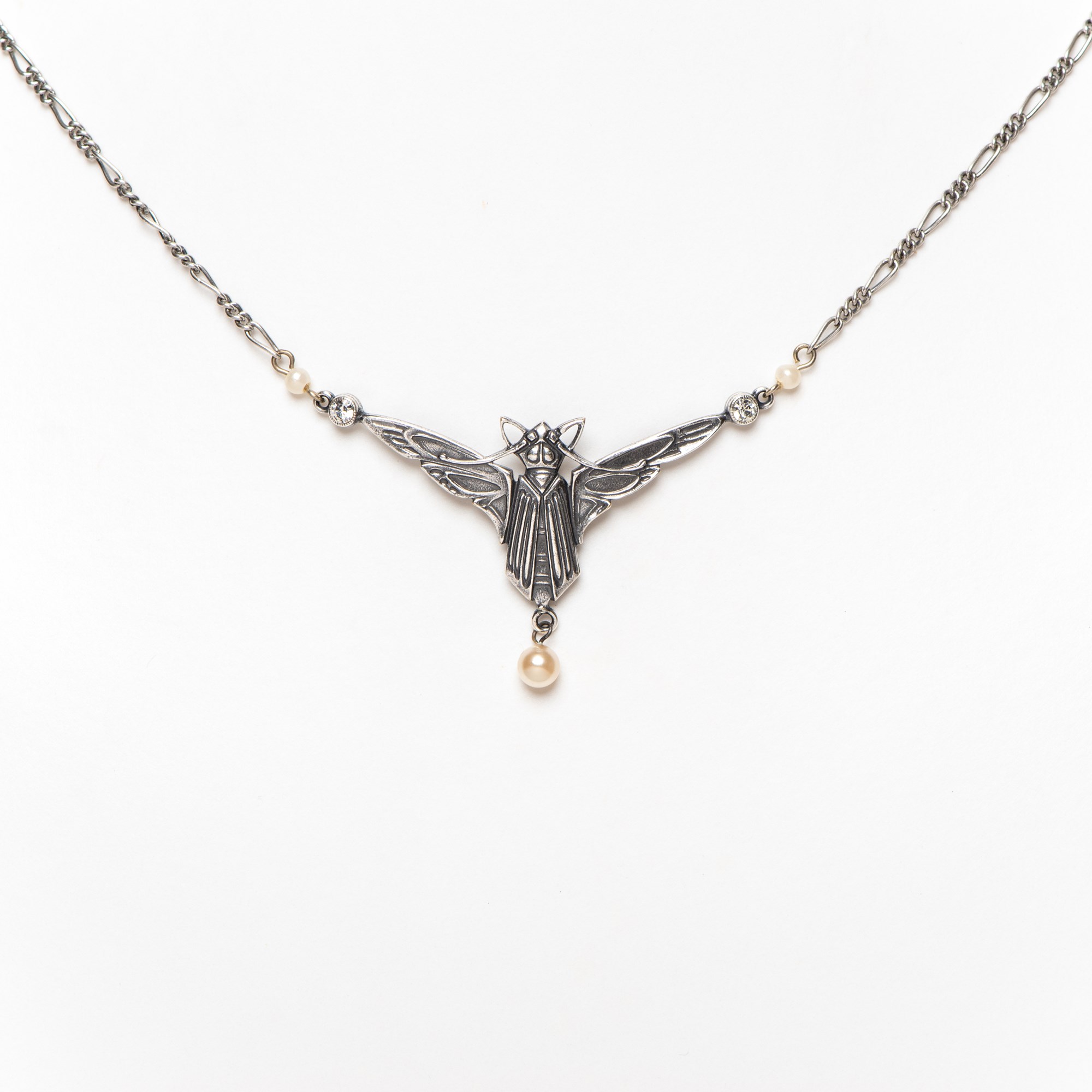 Jugendstil Necklace Bat Silver
