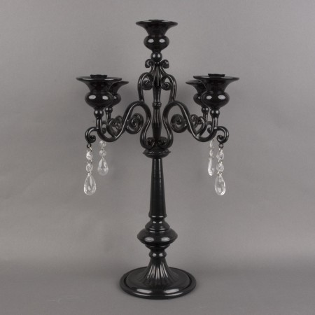 Candlestick Decorate Black 5 Candle Sockets