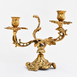 Bronze Candlestick August With Two Arms