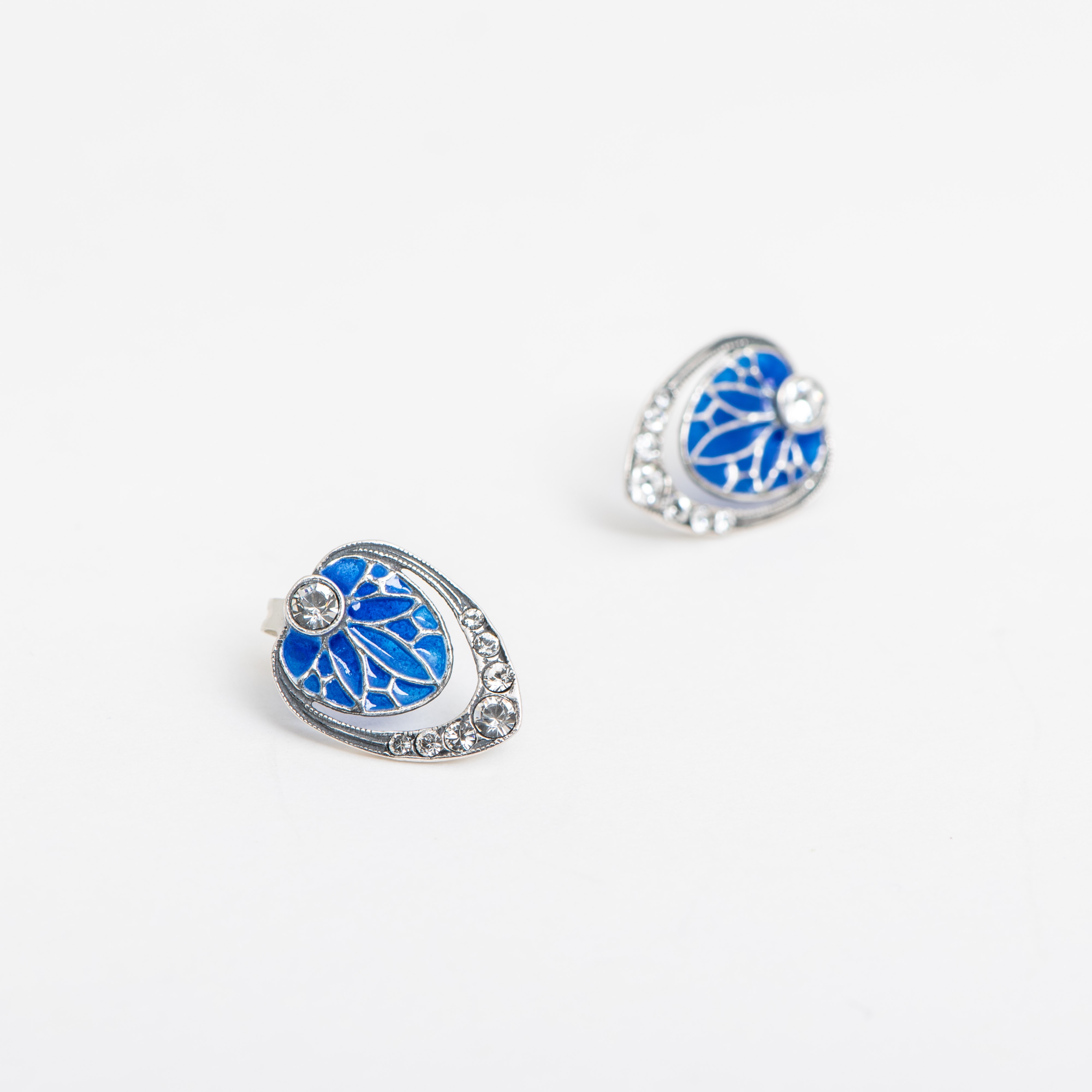 Ear Studs Enamel Blue Vanmij
