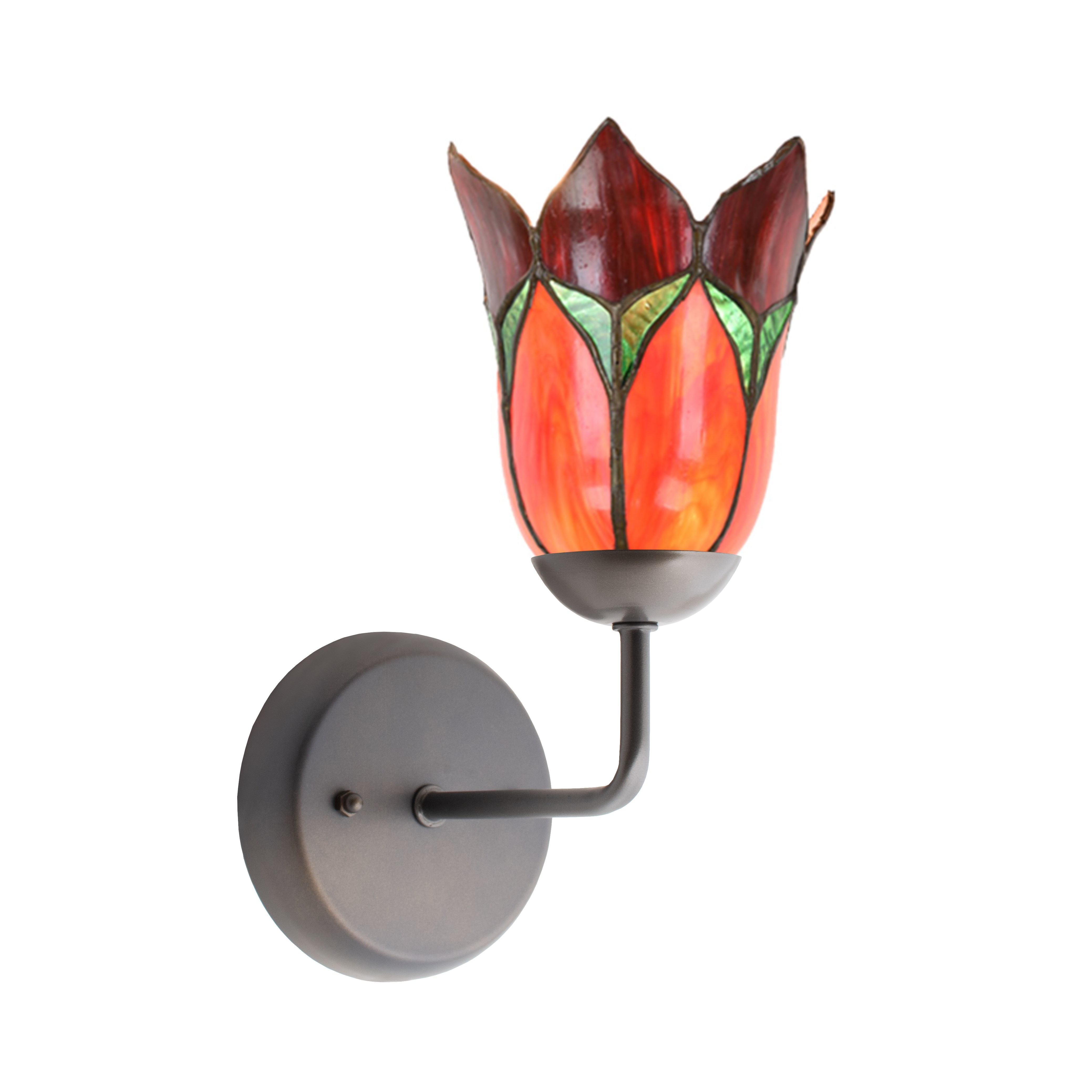 Tiffany Wall fixture with Lovely Flower Red 