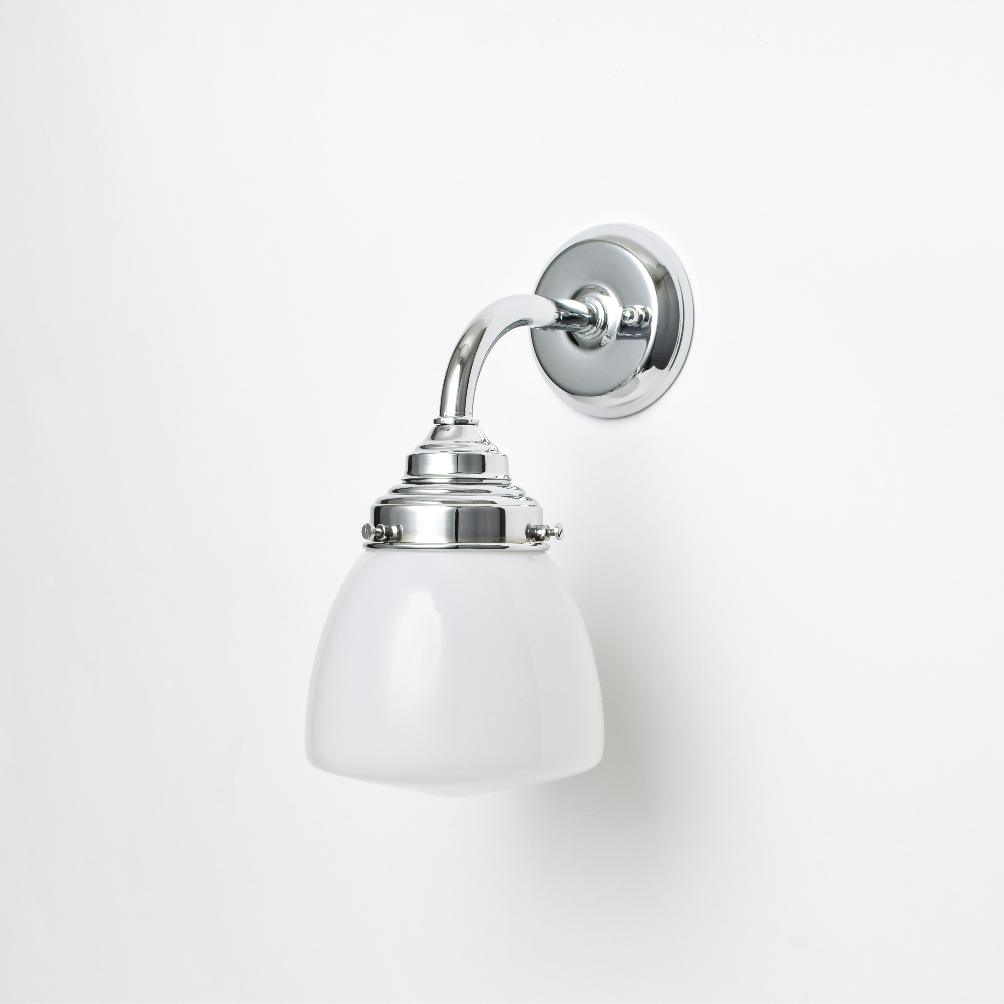 Wall Lamp School Globe Small Curve Chrome