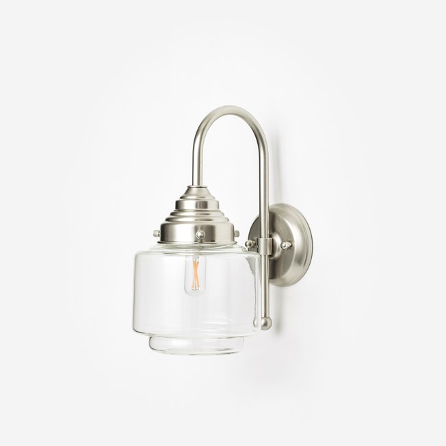 Wall Lamp Stepped Cylinder Small Clear Meander Matt Nickel