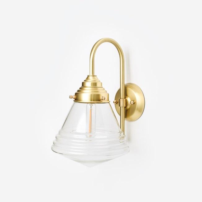 Wall Lamp Luxurious School Small Clear Meander Brass