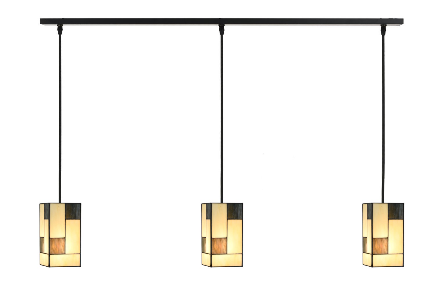 3 x Tiffany Mondrian with Pendant to ceiling beam