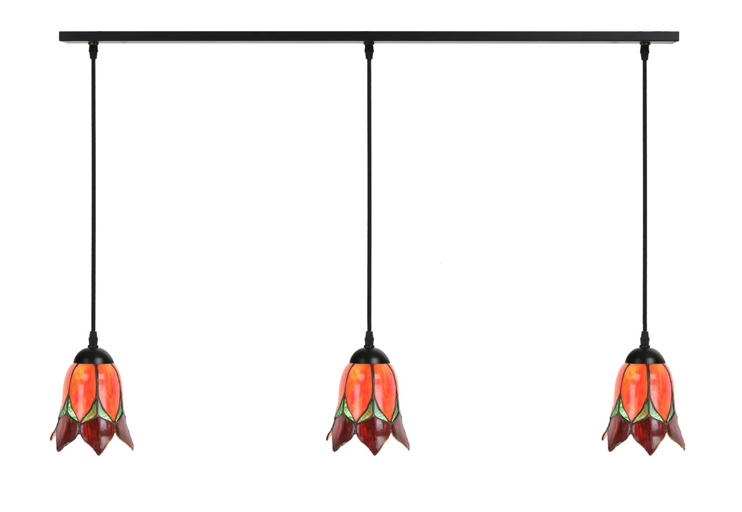 3 x Tiffany Lovely Flower Red on ceiling beam