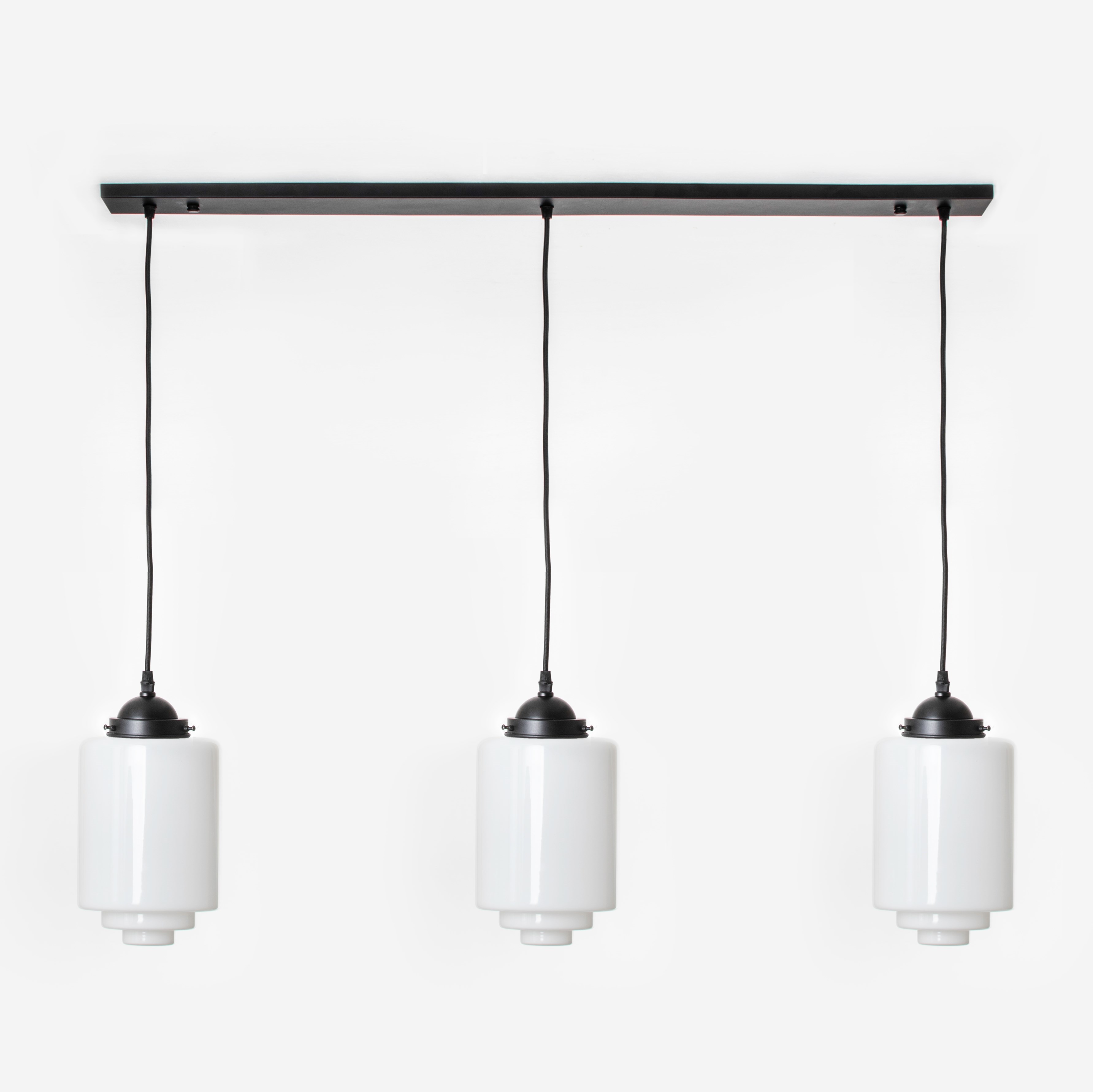 3 x Getrapte Cilinder Medium on ceiling beam Moonlight