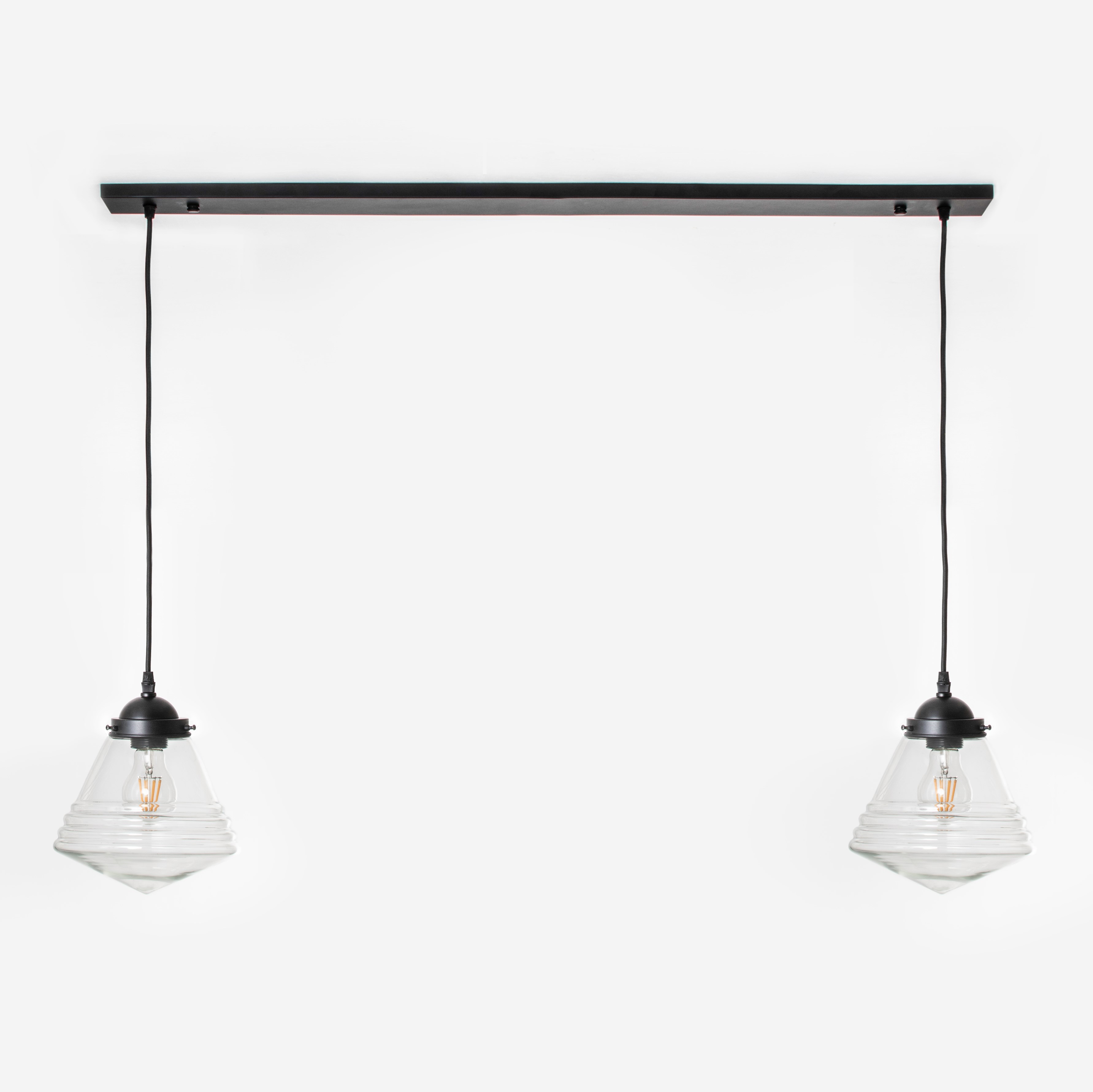 2 x Luxe School Small Helder on ceiling beam Moonlight
