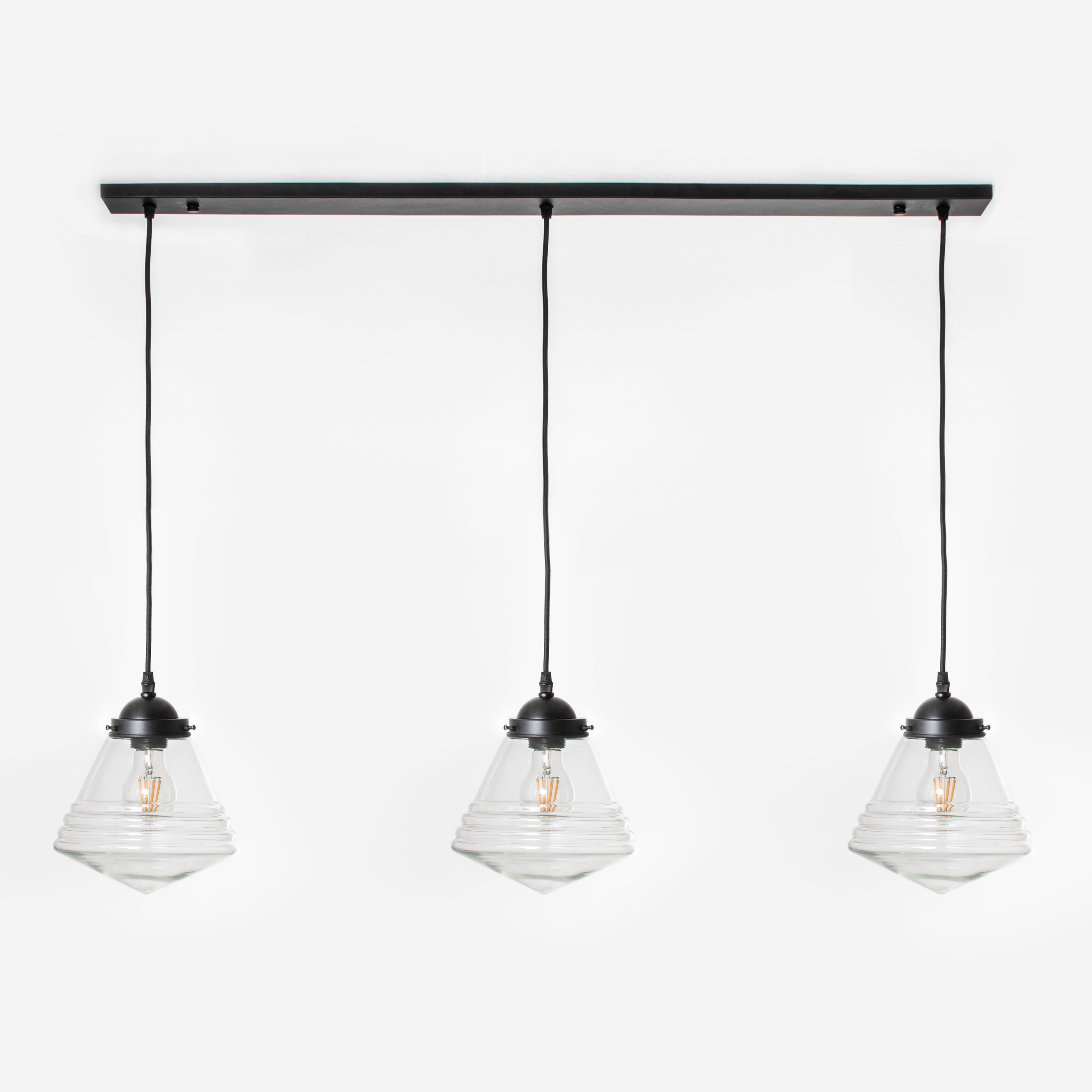3 x Luxe School Small Helder on ceiling beam Moonlight