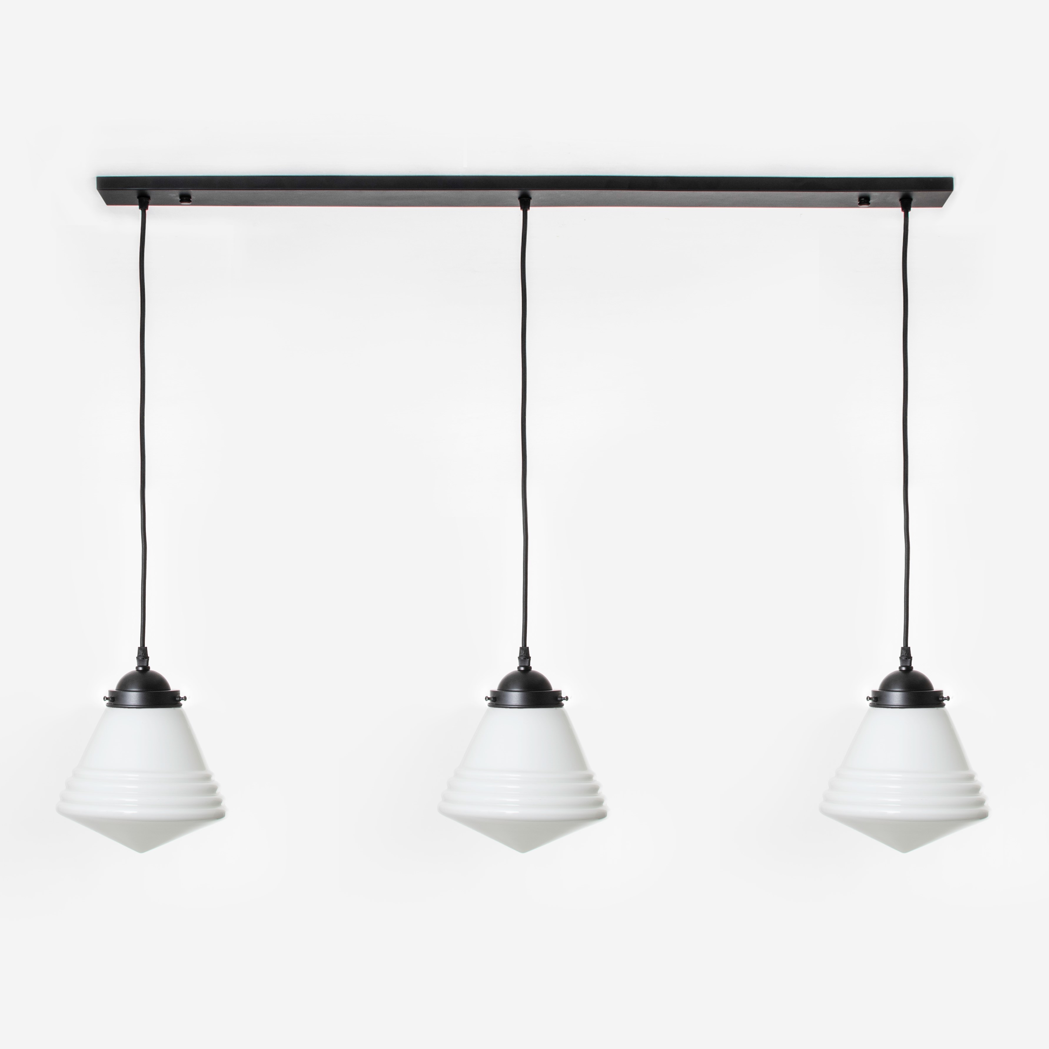 3 x Luxe School Small on ceiling beam Moonlight
