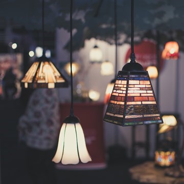 Tiffany Hanging Lamp on a cord Liseron 