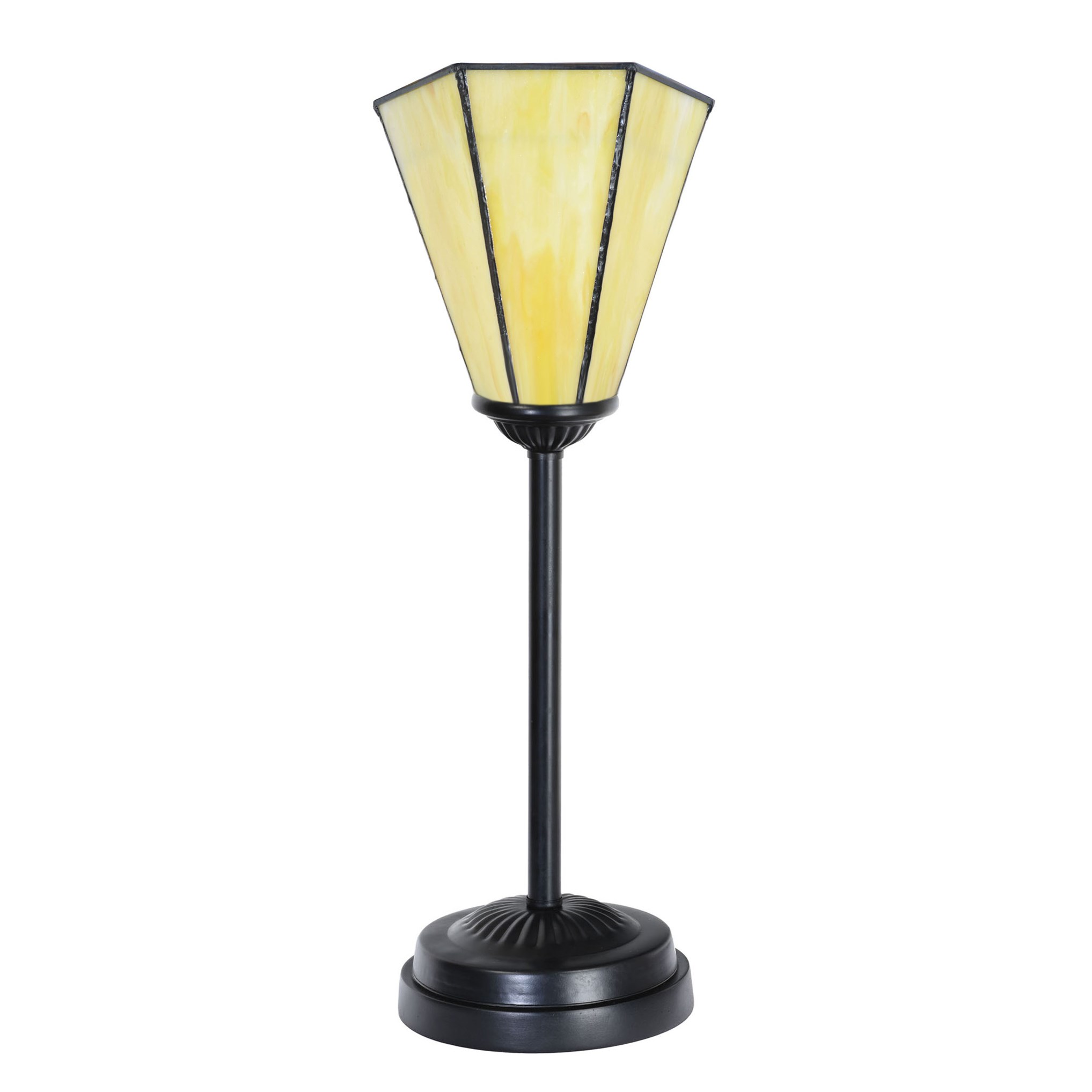 Tiffany slim table lamp black with Narcissus