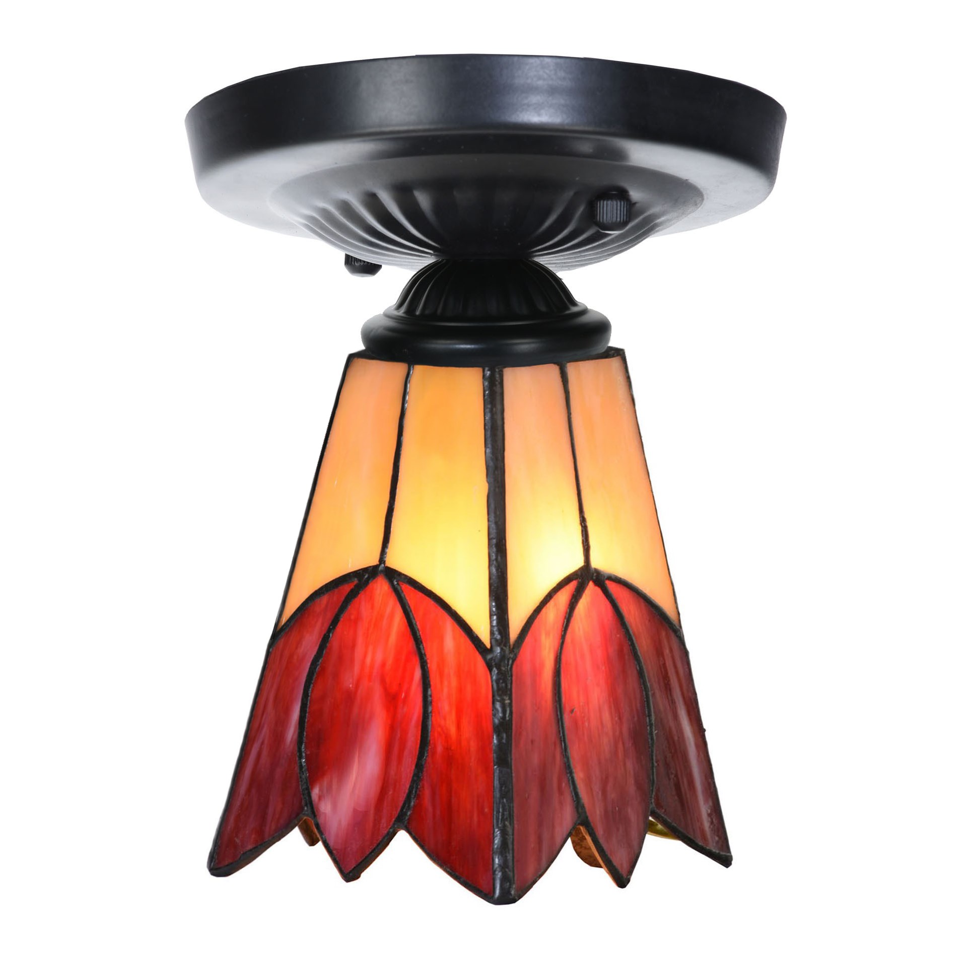Tiffany ceiling lamp black with Fleur de Vanneau 
