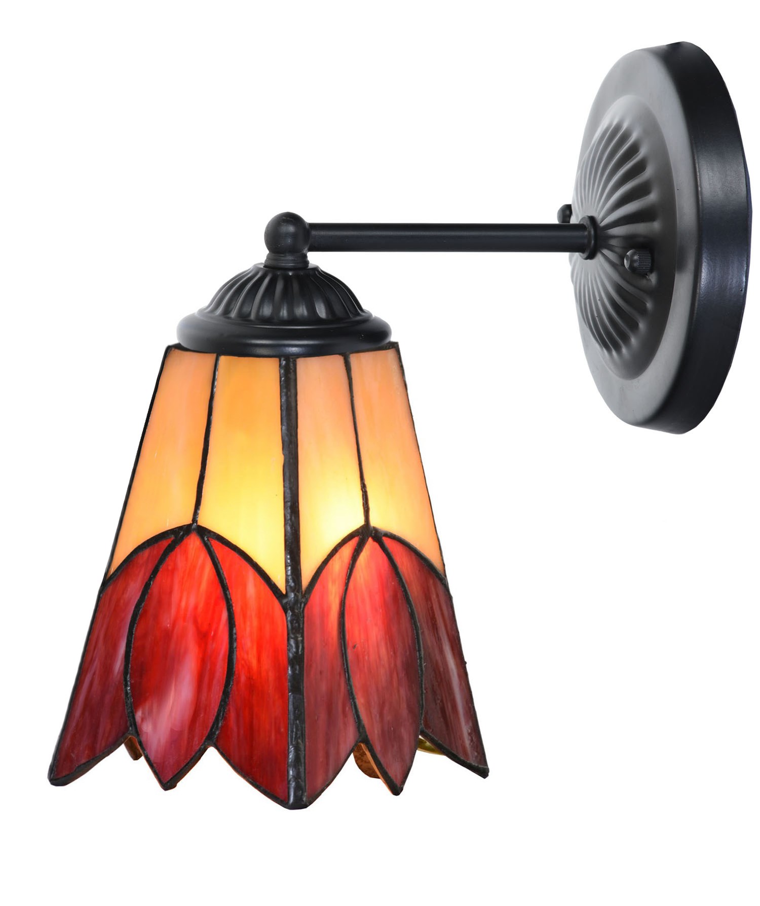 Tiffany wall lamp black with Fleur de Vanneau 