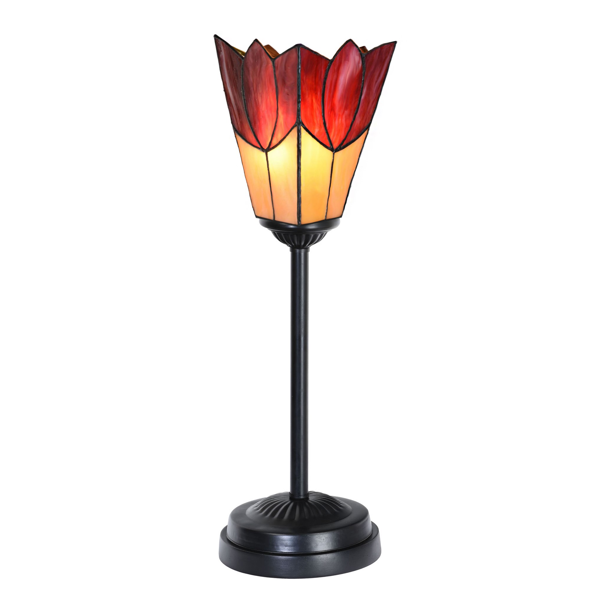Tiffany slim table lamp black with Fleur de Vanneau 