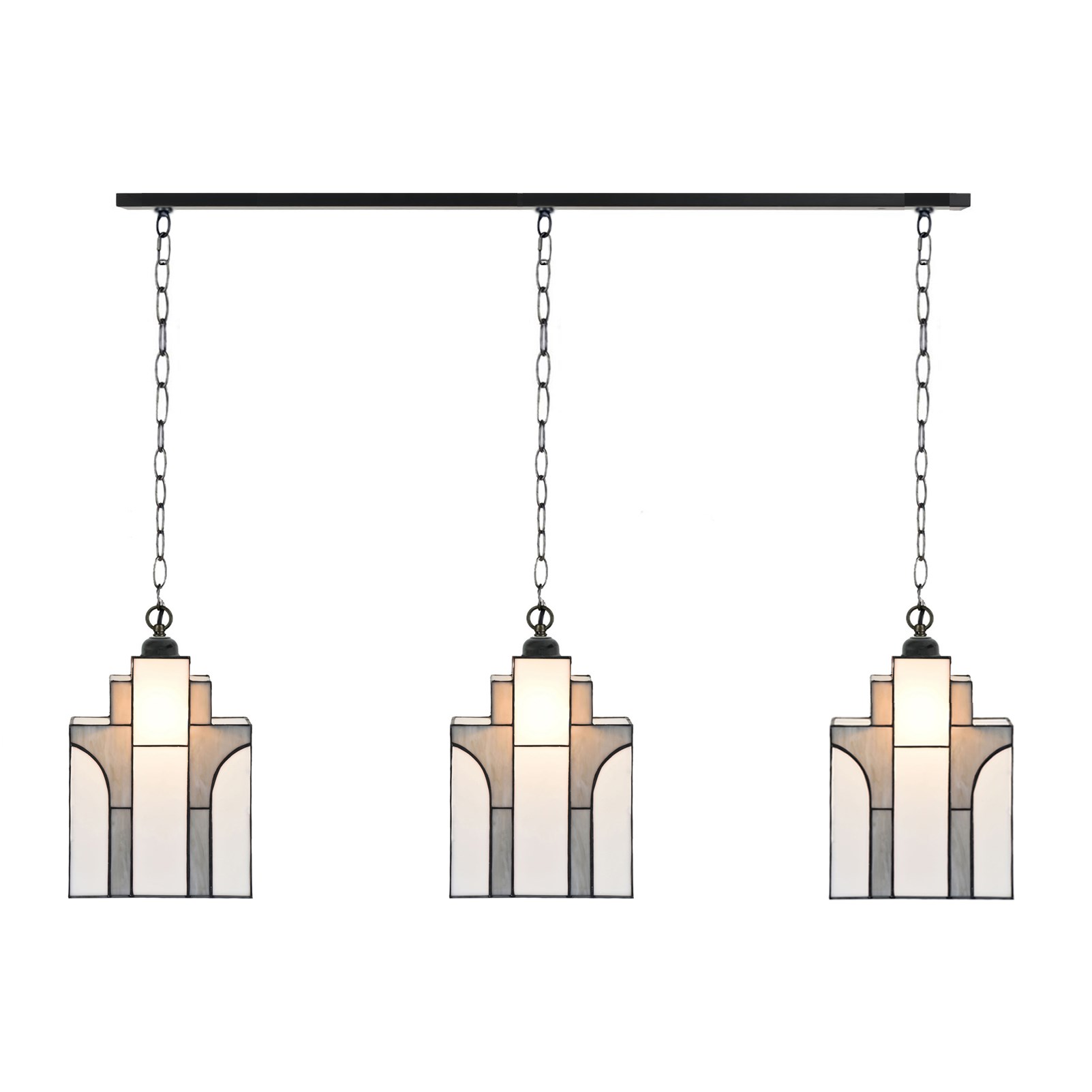 3 x Tiffany New York Sky Line with chain to ceiling beam