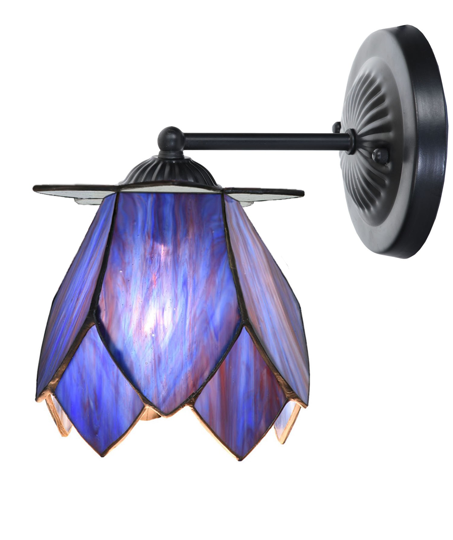 Tiffany wall lamp black with Blue Lotus