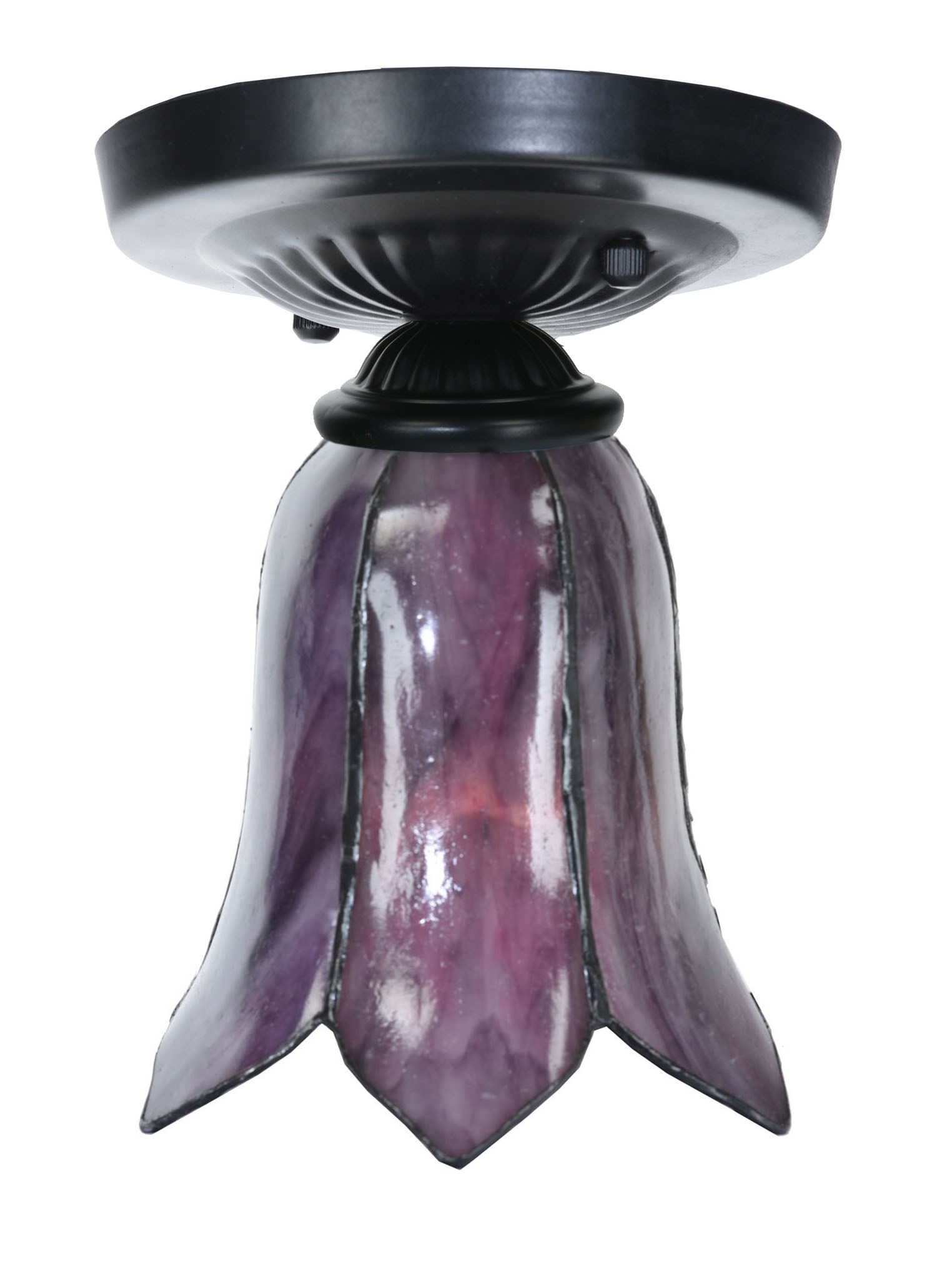 Tiffany ceiling lamp black with Gentian Purple