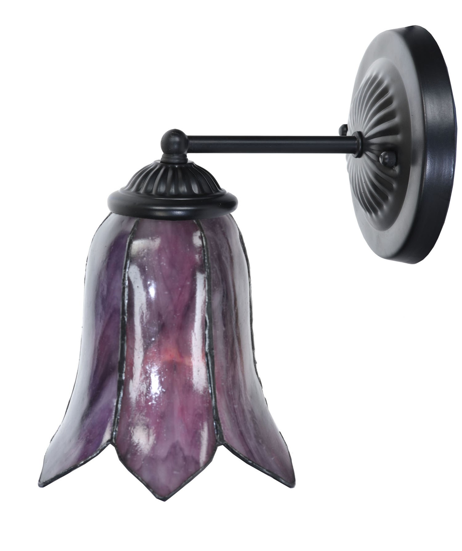 Tiffany wall lamp black with Gentian Purple