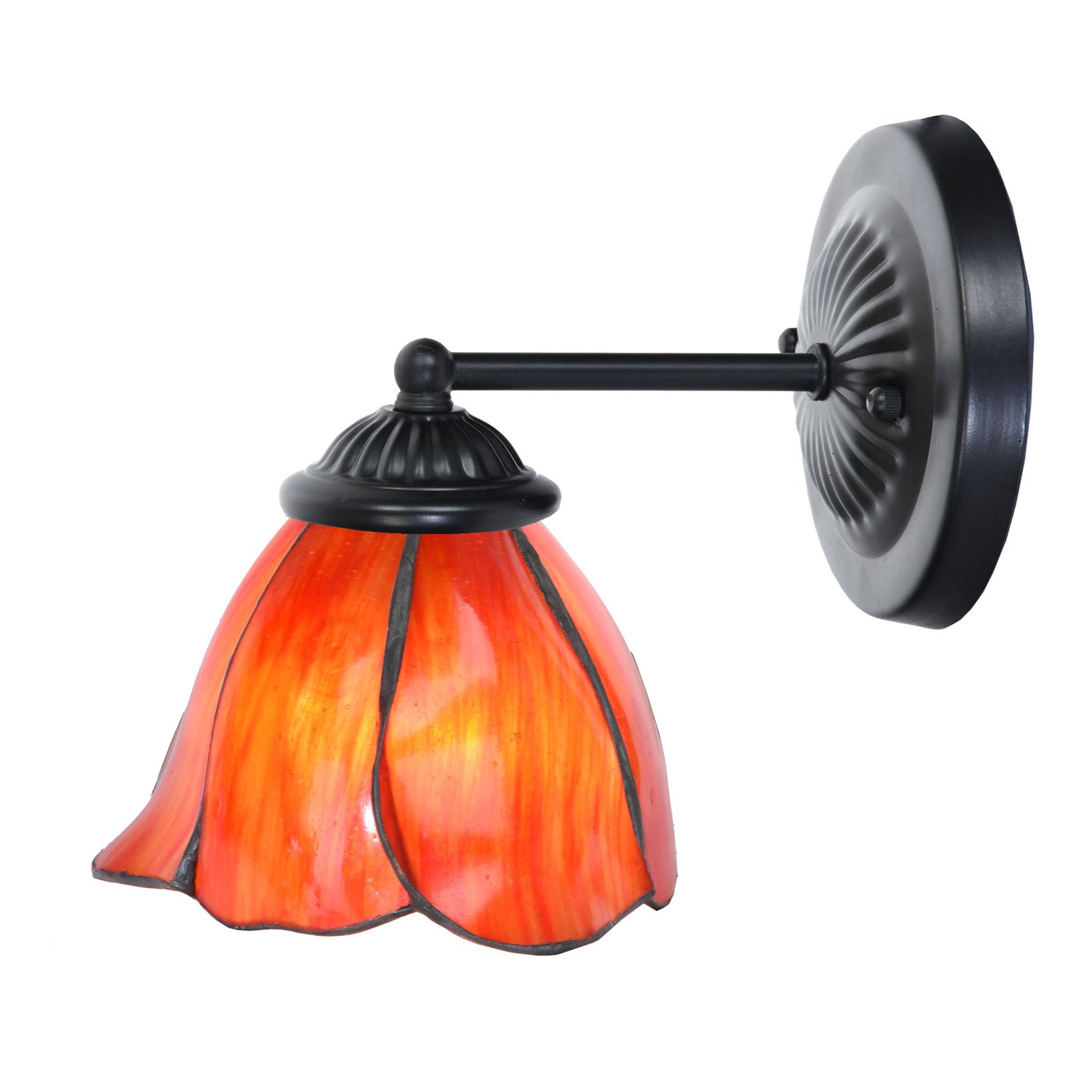 Tiffany wall lamp black with Tender Poppy