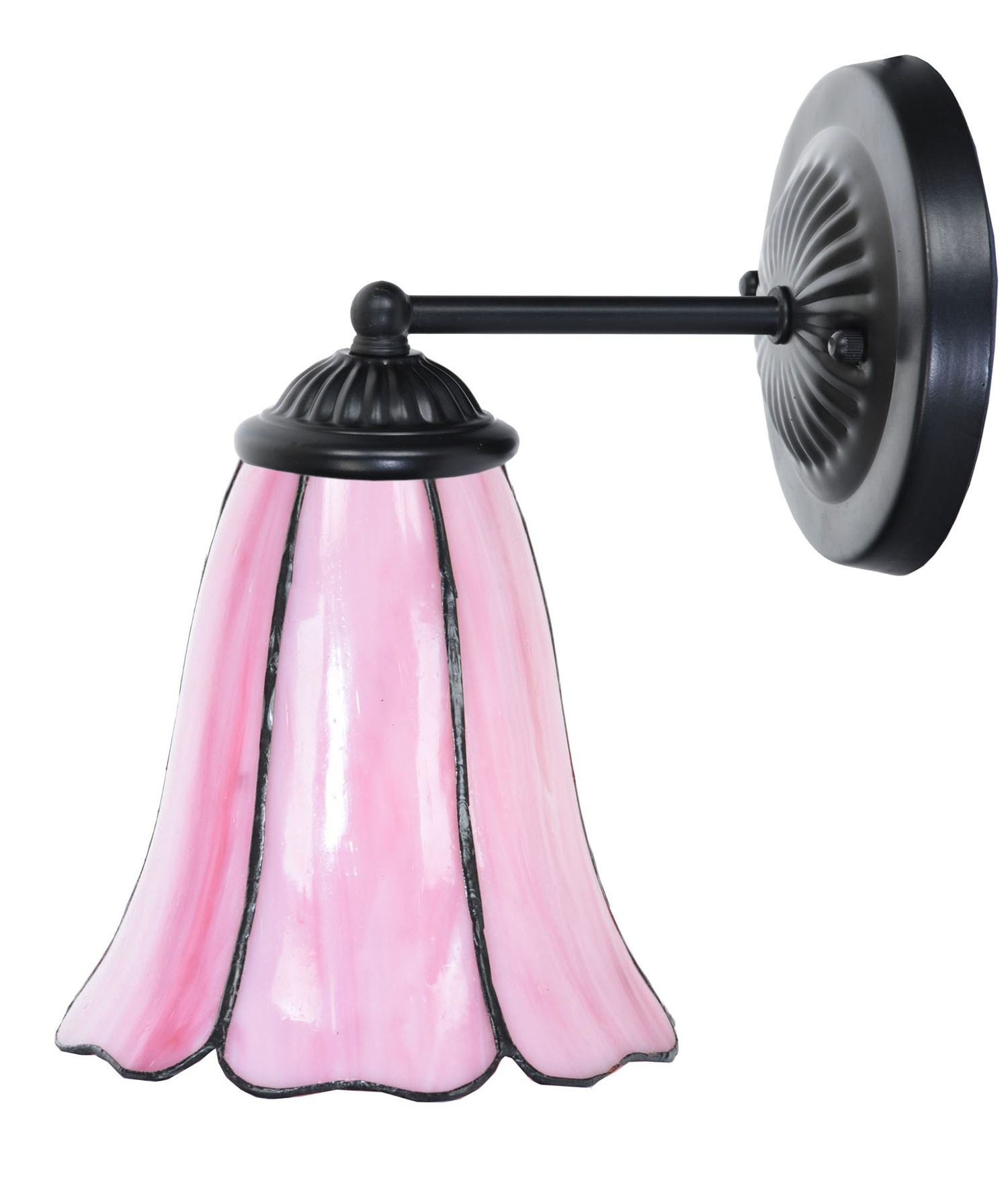 Tiffany wall lamp black with Liseron Pink