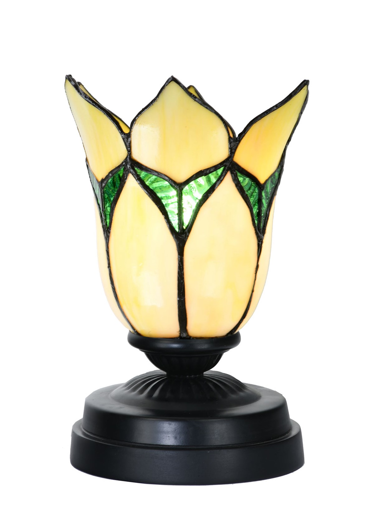 Tiffany low table lamp black with Lovely Flower Yellow