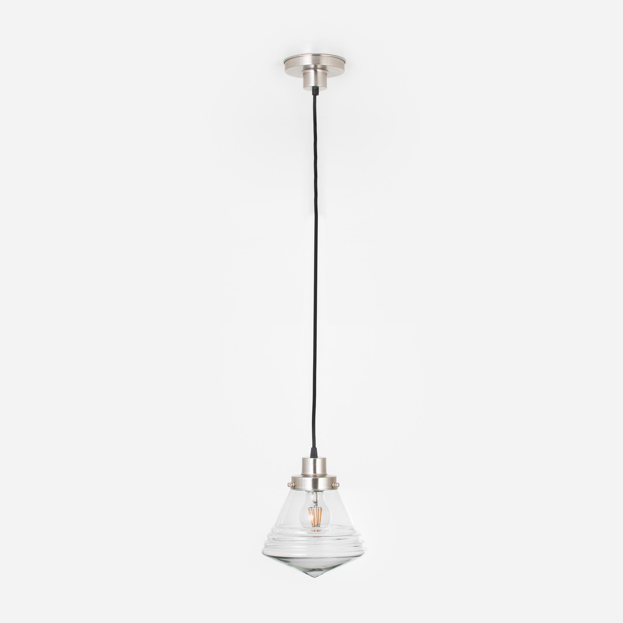Hanging lamp on cord Luxe School Small Helder 20's Matt nickel