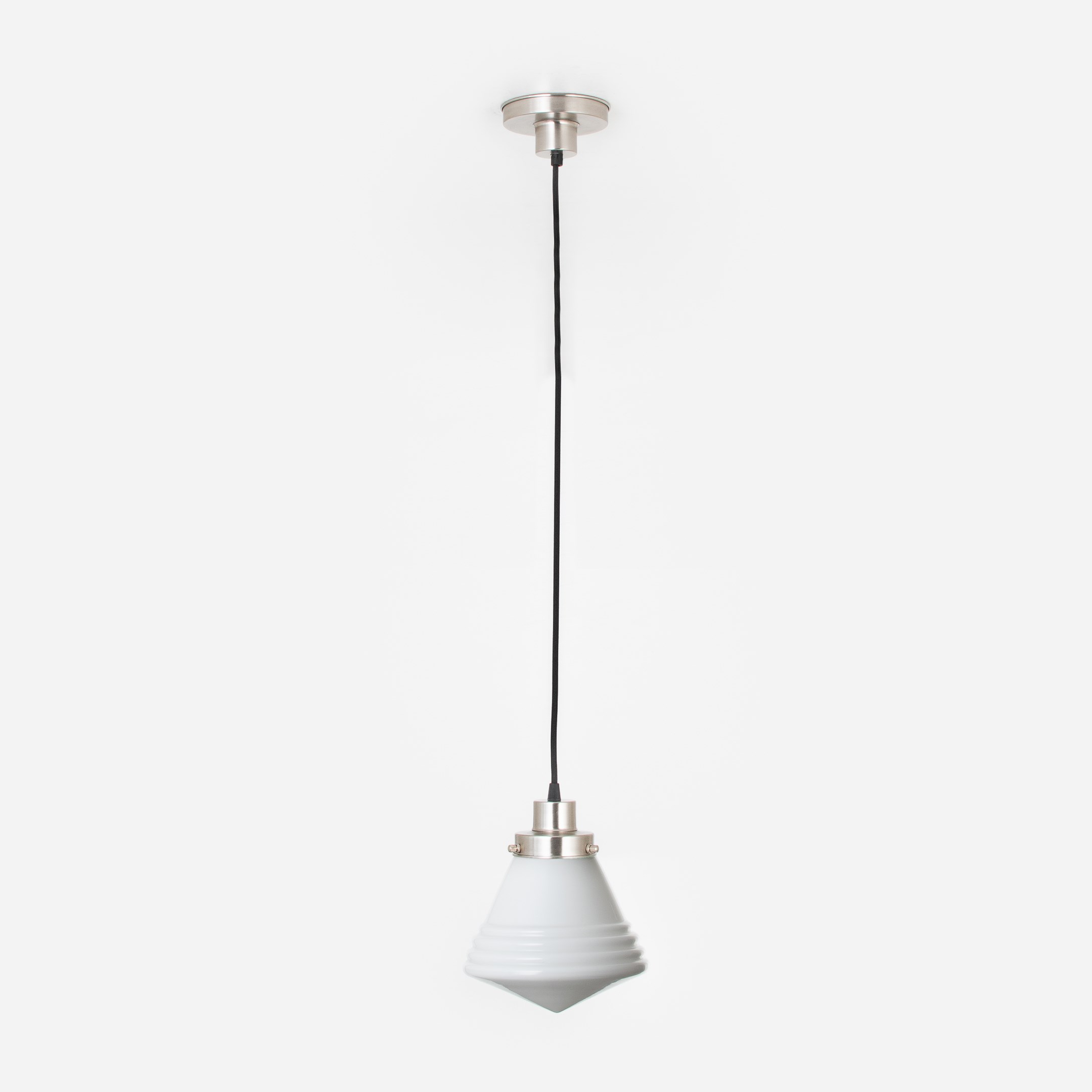 Hanging lamp on cord Luxe School Small 20's Matt nickel