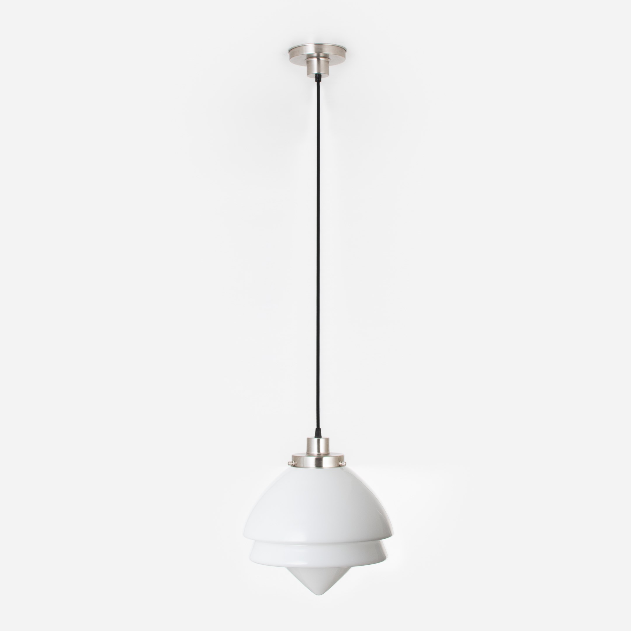 Hanging lamp on cord Art Deco Punt Large 20's Matt nickel
