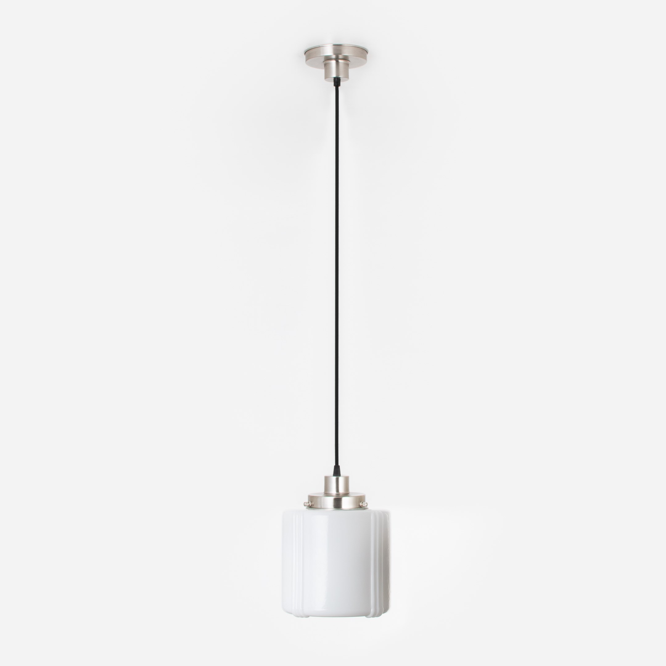 Hanging lamp on cord Vintage High 20's Matt nickel