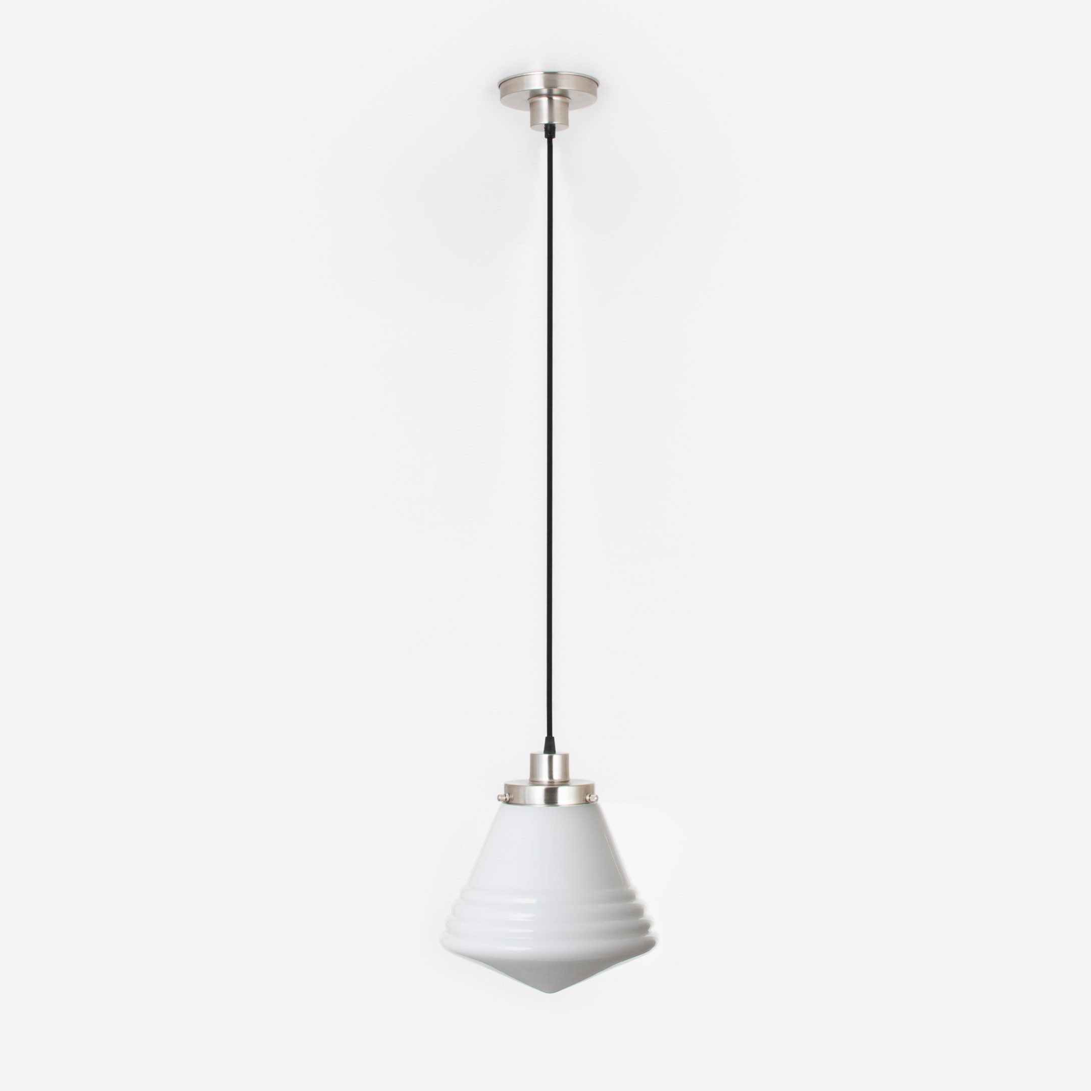 Hanging lamp on cord Luxe School Medium 20's Matt nickel