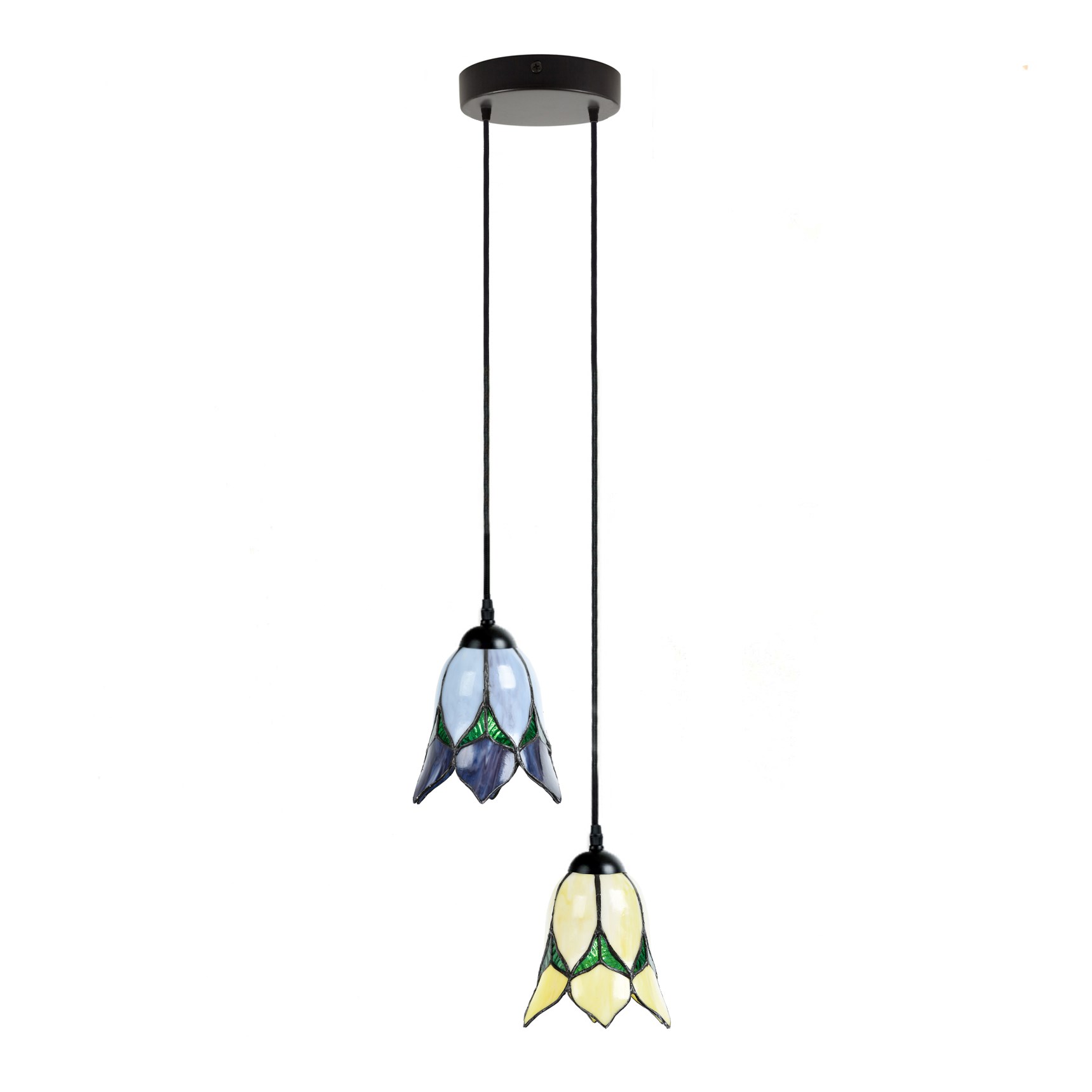 Tiffany Chandelier Lovely Flower Purple & Yellow 2