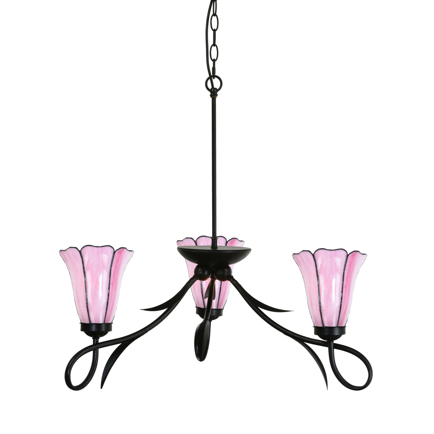 3 light Chandelier Lovely Liseron Pink