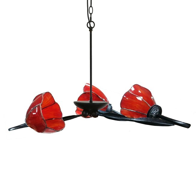 3 light Chandelier Lovely Tender Poppy