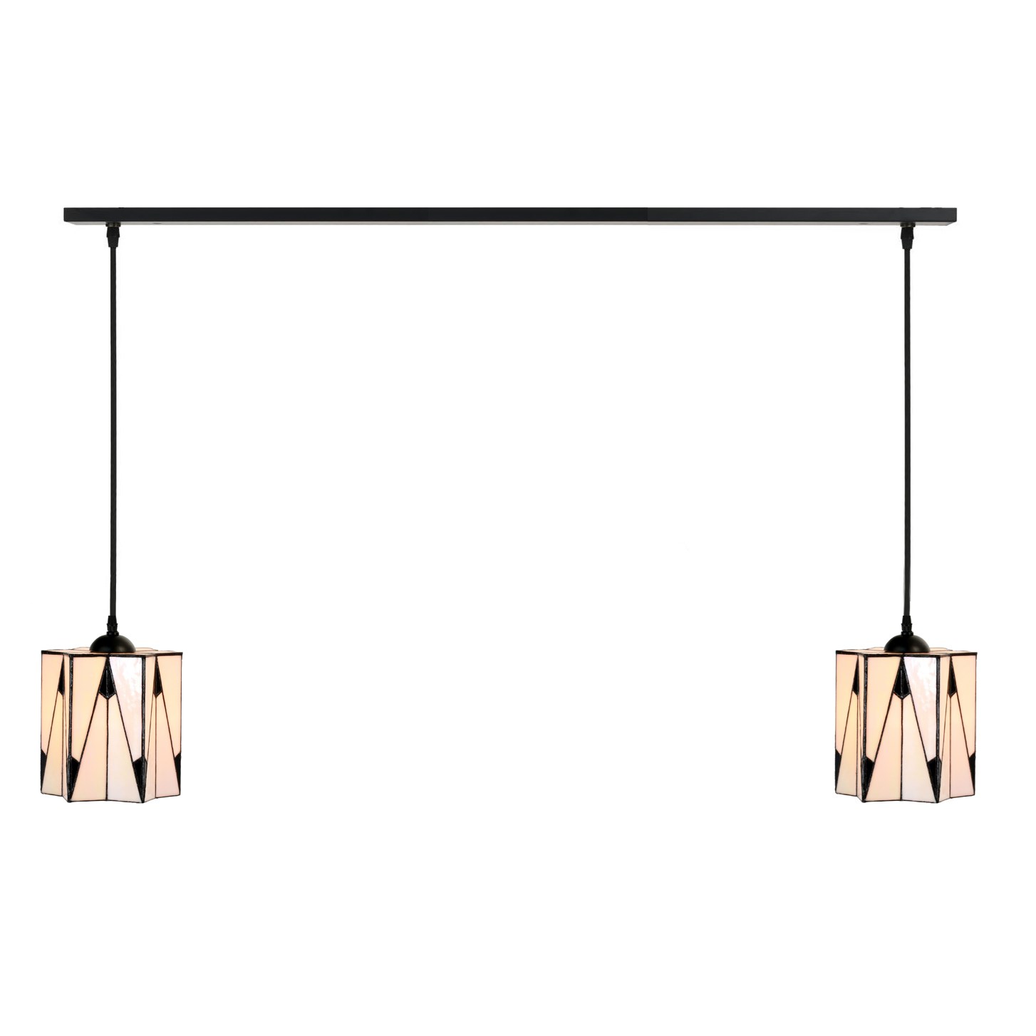 2 x Tiffany French Art Deco on ceiling beam