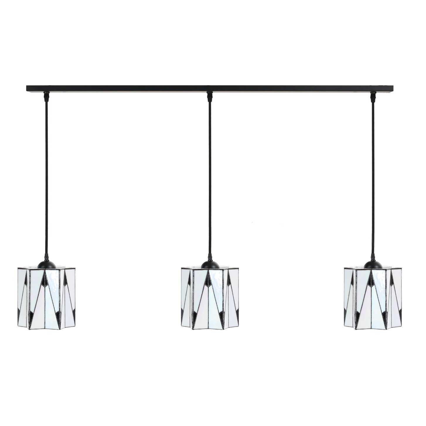 3 x Tiffany French Art Deco on ceiling beam
