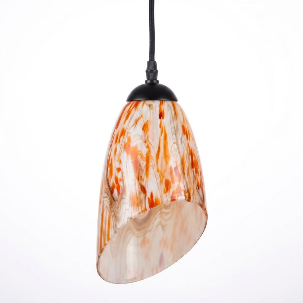 Scoop lamp on cotton cord