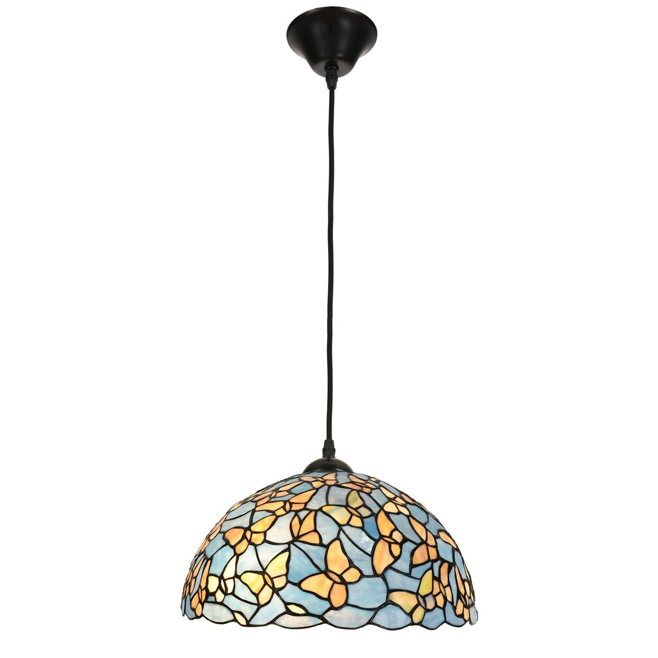 Tiffany hanging lamp on cord Fly Away Ø 35