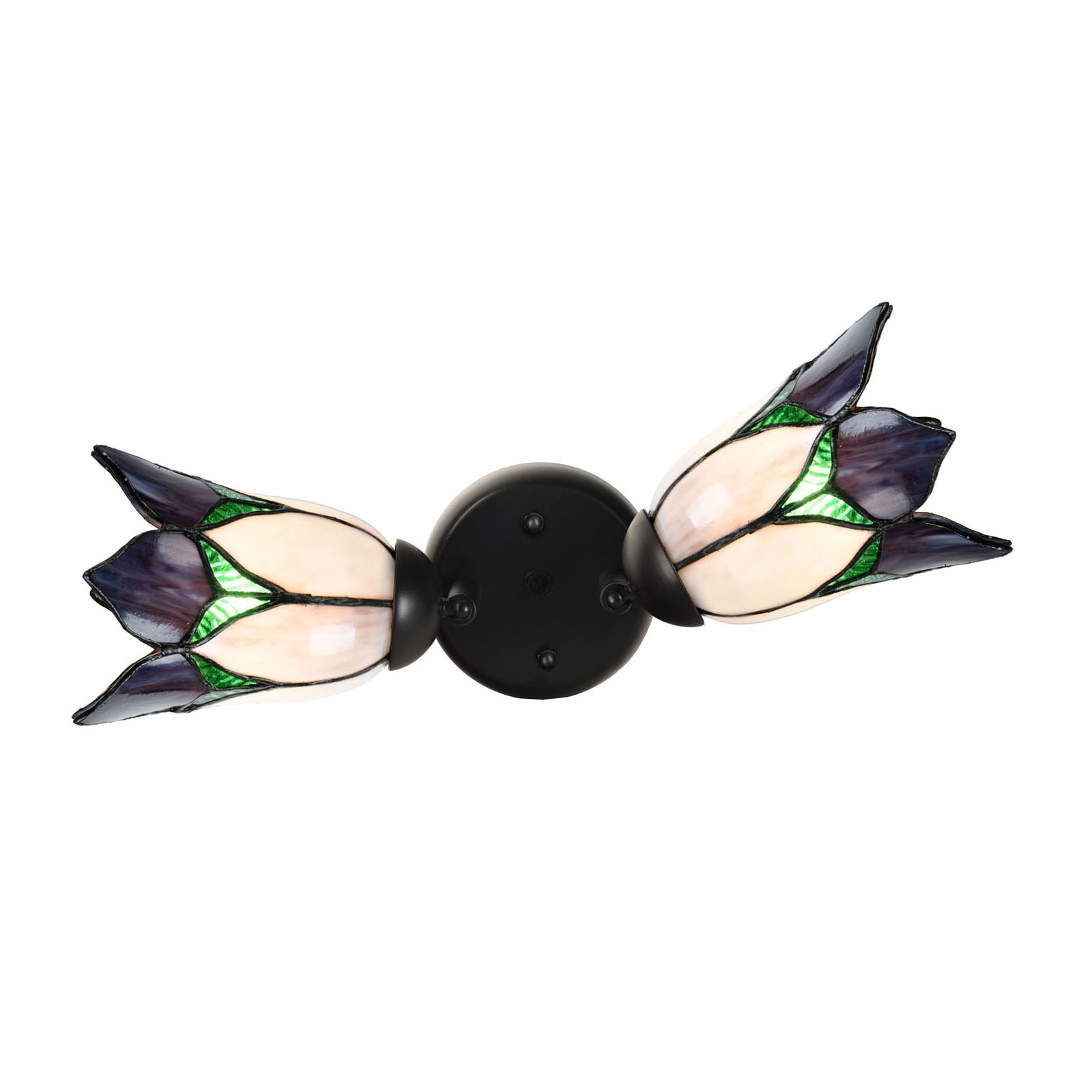 Double spot Black with Lovely Flower Purple