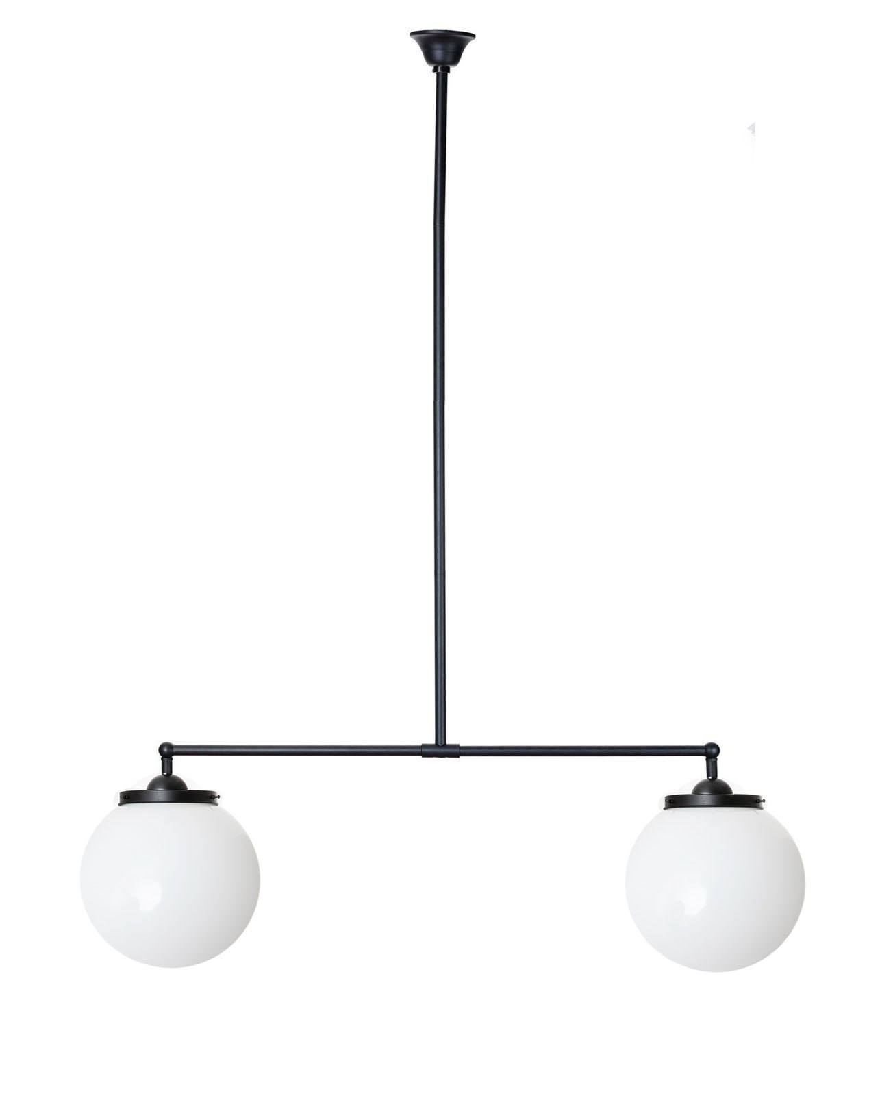 T hanging lamp 2 lights ball Ø 25 or 30 cm.