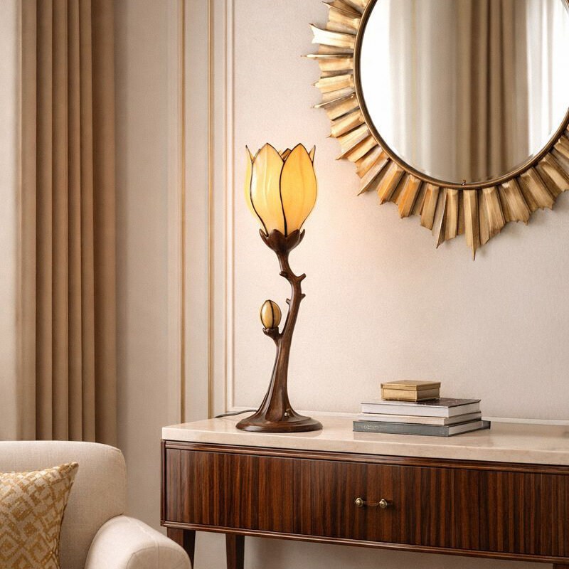 Calyx Tiffany Sculpture, table or low floor lamp