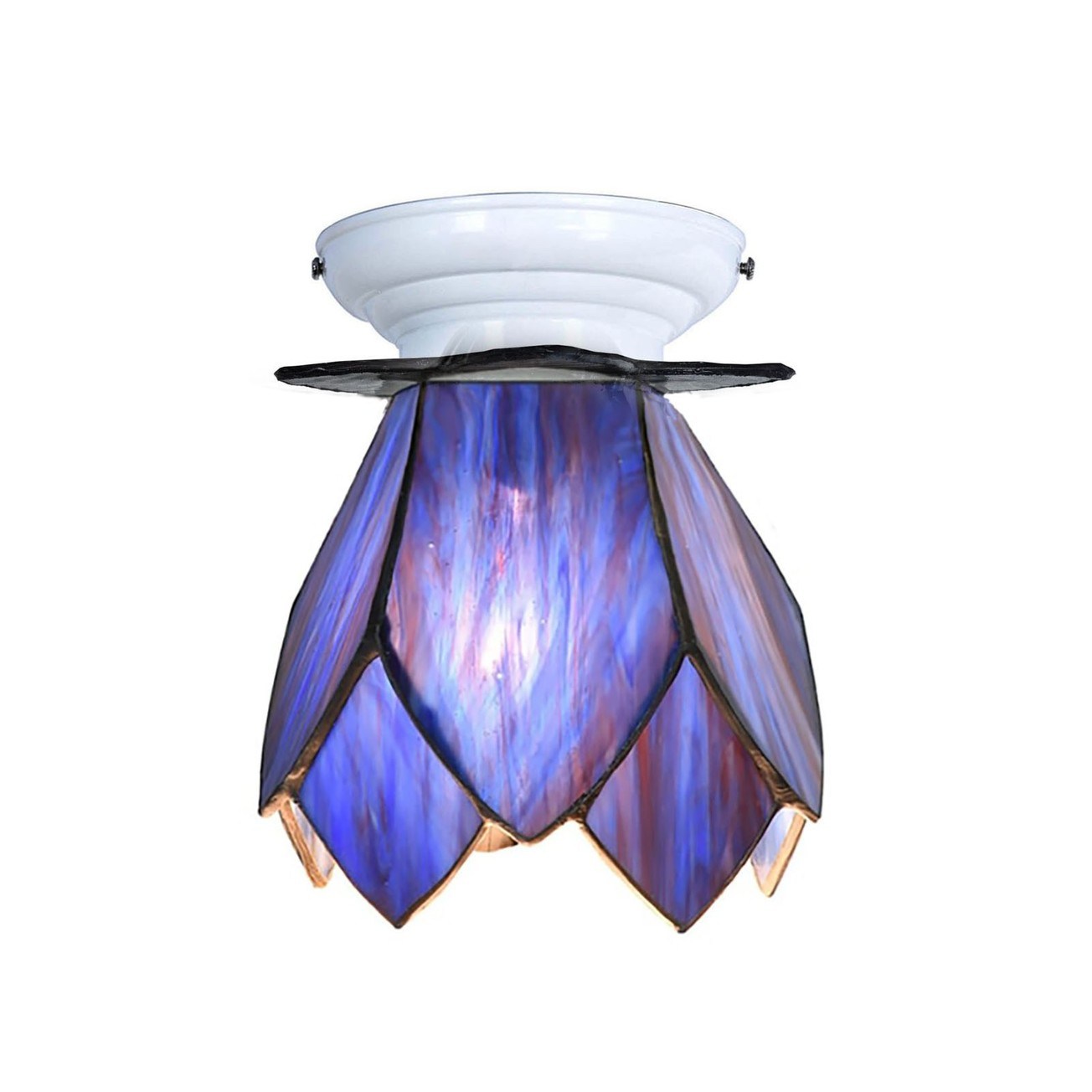 Tiffany ceiling lamp white with Blue Lotus