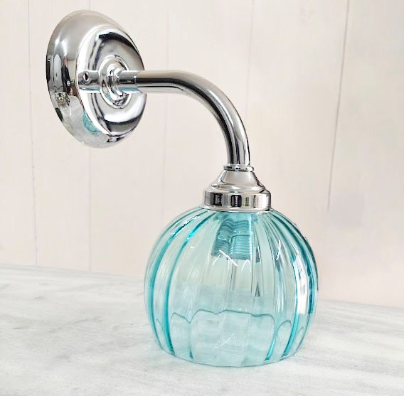 Wall lamp Calabash Blue Ø 13 Curve Chrome